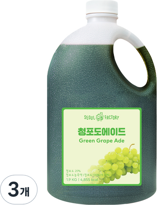서울팩토리 청포도 에이드, 1.9kg, 3개