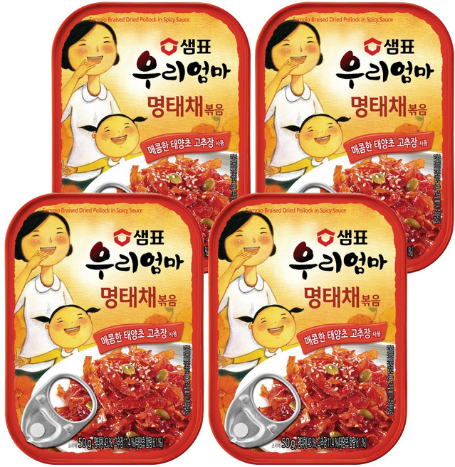 샘표 우리엄마 명태채볶음, 50g, 4개