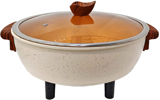 THOMSON 湯姆盛 麥飯石不沾鴛鴦火鍋 5L 2.88kg, TM-SAK51