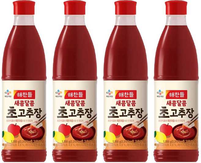 해찬들 새콤달콤 초고추장, 1.05kg, 4개