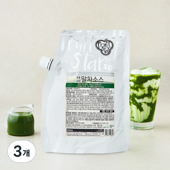 프룻스타 말차소스, 1kg, 3개