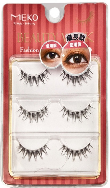 MEKO 韓系女團御用無痕假睫毛 I-024, 逆襲纖長款, 1組