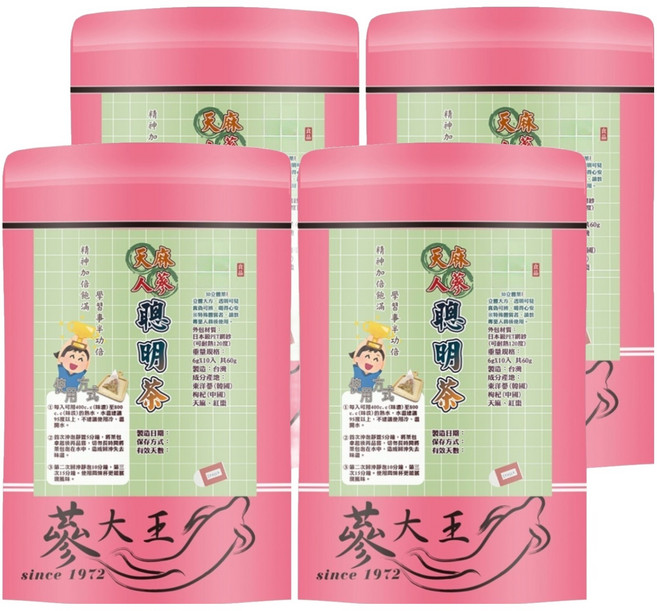 夢大王 天麻人蔘聰明茶包 Set, 6g, 10個, 4包