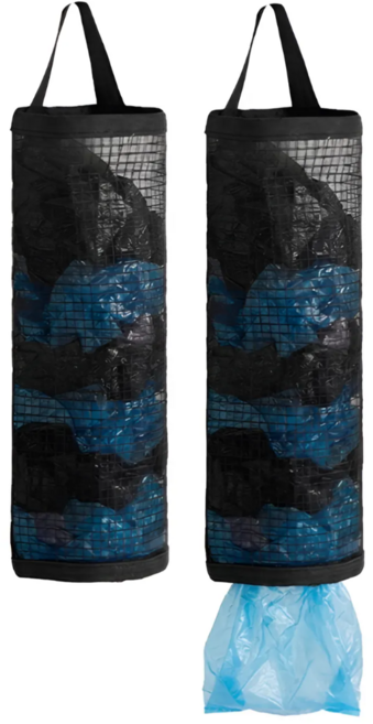 해피위더스 접이식 메쉬 비닐봉투 정리함, 블랙, 2개