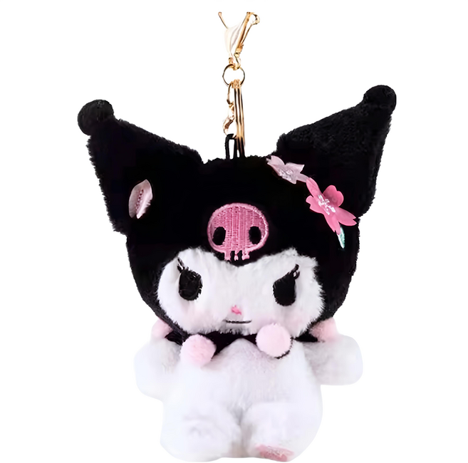KUROMI 酷洛米 可愛造型玩偶吊飾鑰匙圈 16 x 12cm 60g, 酷洛米春日櫻花, 1個, 16cm