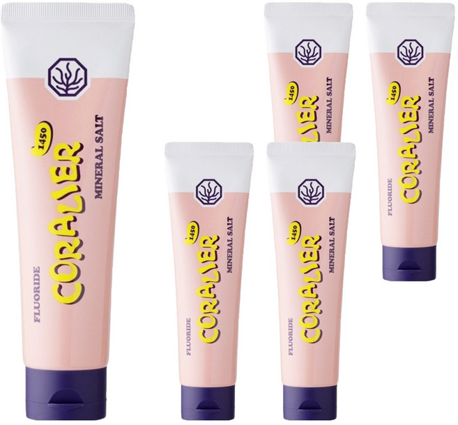 코랄리에 코랄칼슘 고불소 치약 미네랄솔트, 180g, 5개