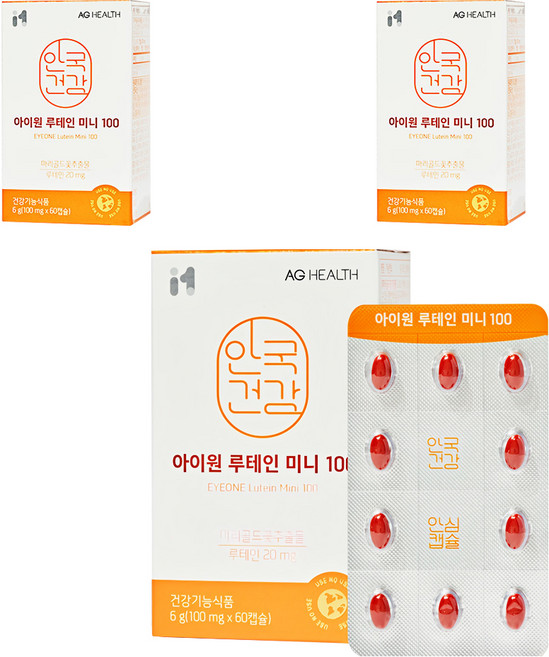 안국건강 아이원 루테인 미니 100, 60정, 6g, 3박스