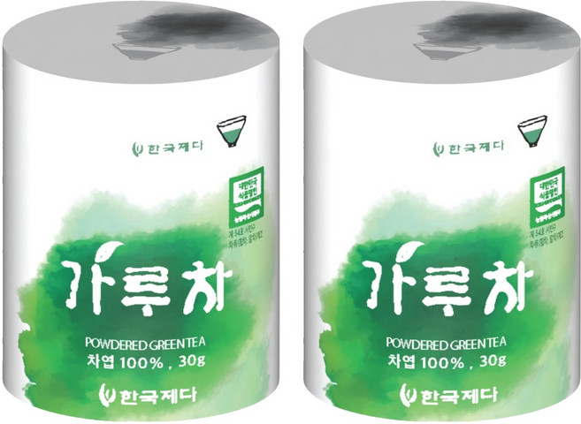 한국제다 가루녹차, 30g, 2개