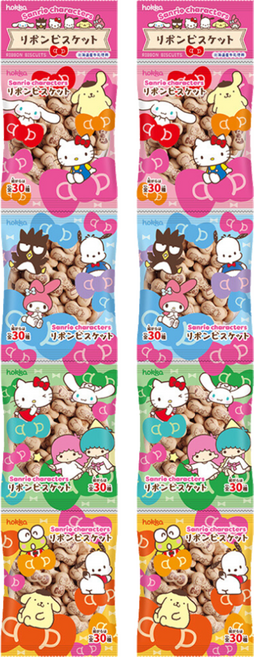 hokka 北陸製菓 三麗鷗蝴蝶結造型四連餅, 80g, 2組