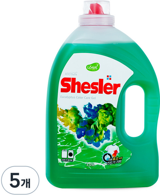 쉬슬러 액체세제 유칼립투스 본품, 3.05L, 5개