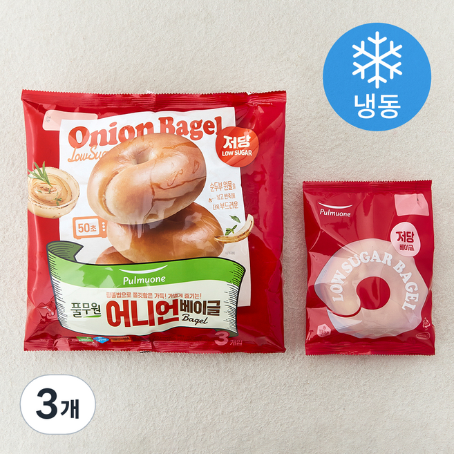 풀무원 어니언 베이글 3개입 (냉동), 315g, 3개