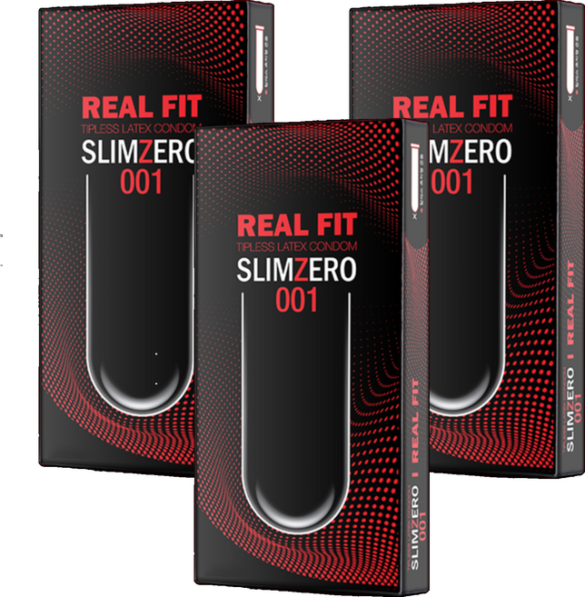 슬림제로 001 리얼핏 콘돔, 8개입, 3개