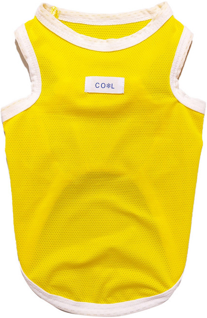도기스타 강아지 여름 배색 쿨나시, 노랑, 1개