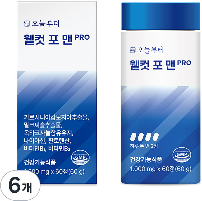 오늘부터 웰컷 포 맨 PRO, 6개, 60정