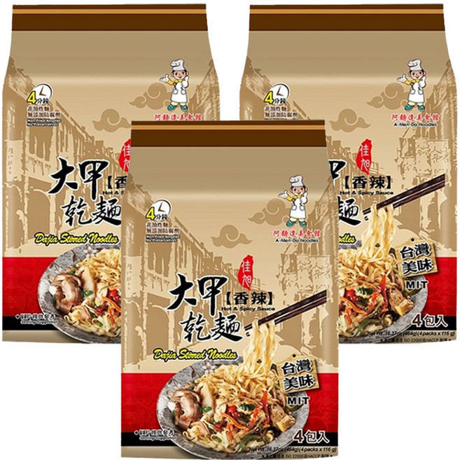 大甲佳旭 大甲乾麵 香辣 全素 116g, 12包