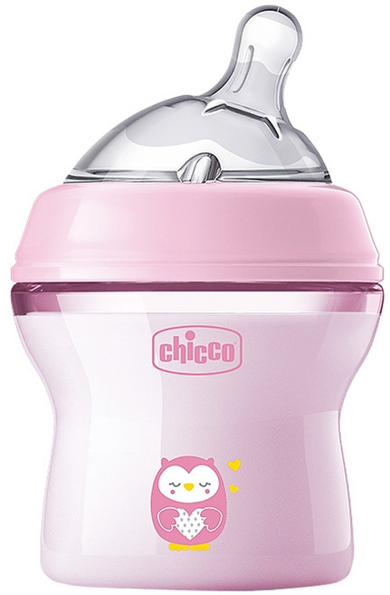 chicco 天然母感2倍防脹PP奶瓶小單孔 CNA813111 一般流量, 粉色, 150ml, 1個