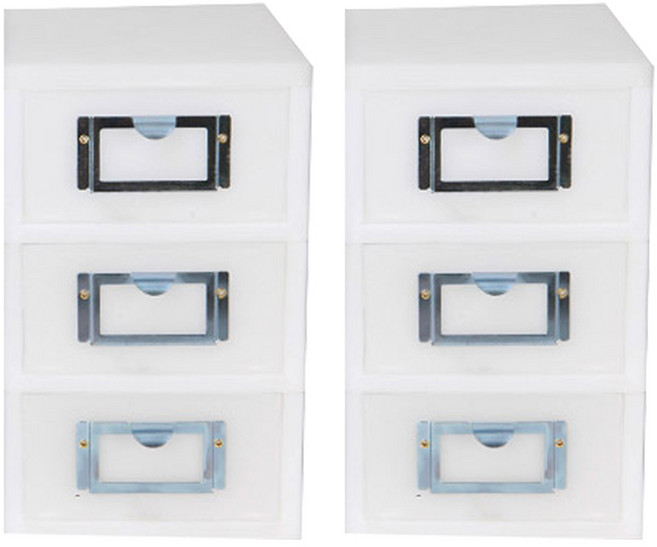 데코즈인 데코 미니 서랍장, 화이트, 2개