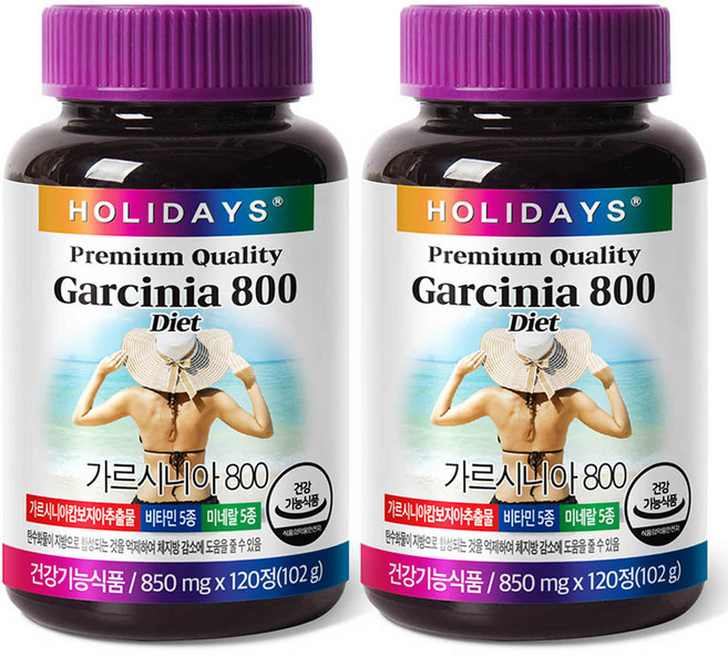 홀리데이즈 가르시니아 800, 120정, 2개