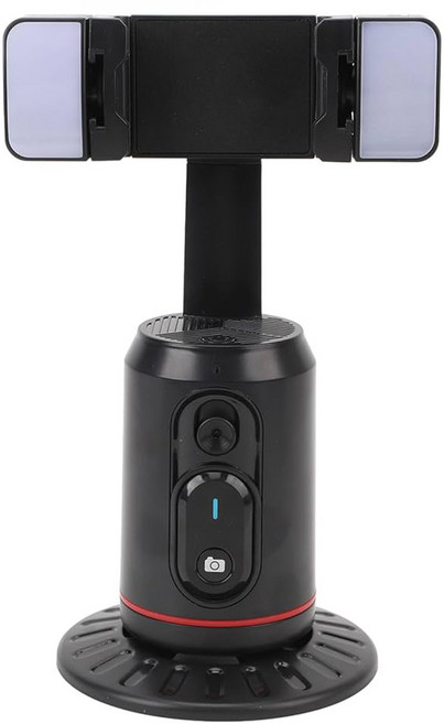 YORI CAR 優里 AI智能跟拍雲台 + 雙補光燈, 黑色, Q02D, 1個