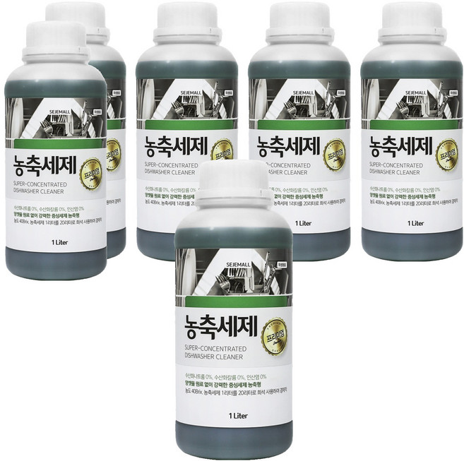 세제몰 업소용 식기세척기 농축세제, 1L, 6개