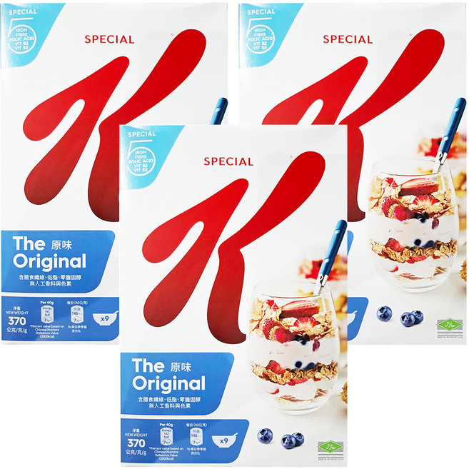 Kellogg's 家樂氏 Special K 香脆麥米片, 370g, 3盒