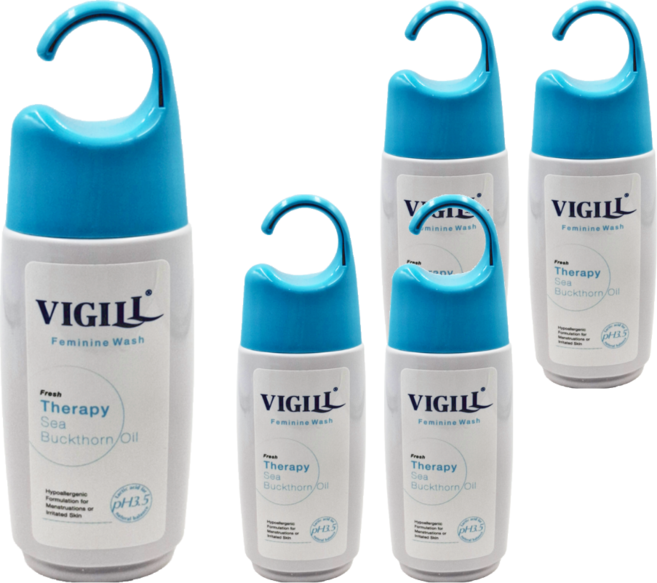 VIGILL 婦潔 私密沐浴露 生理加護型 加強舒淨 沙棘果油, 220ml, 5瓶