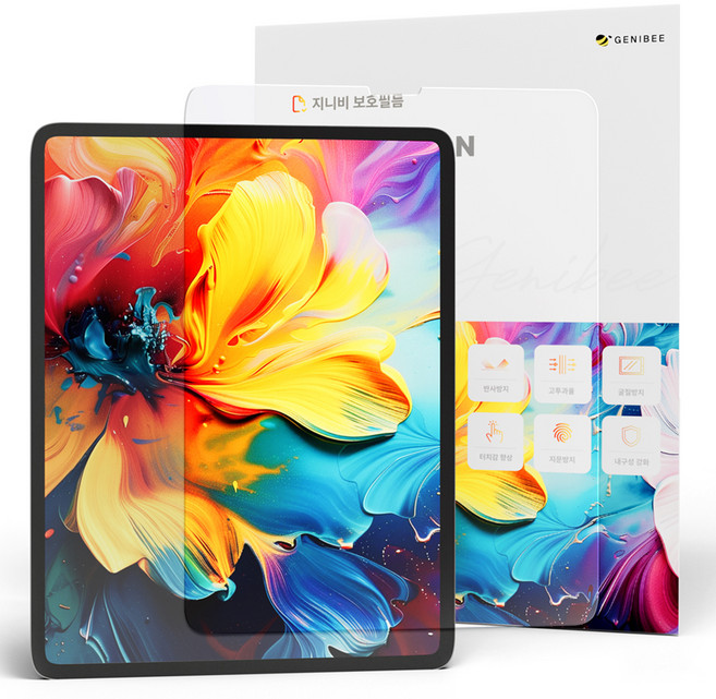 지니비 리얼컬러 AR 초고화질 무반사 태블릿PC 액정보호필름 세트, 투명, 1세트
