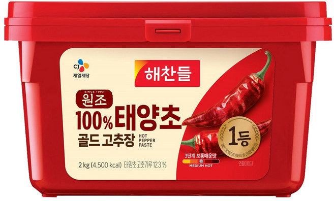 해찬들 태양초 골드 고추장, 2kg, 1개