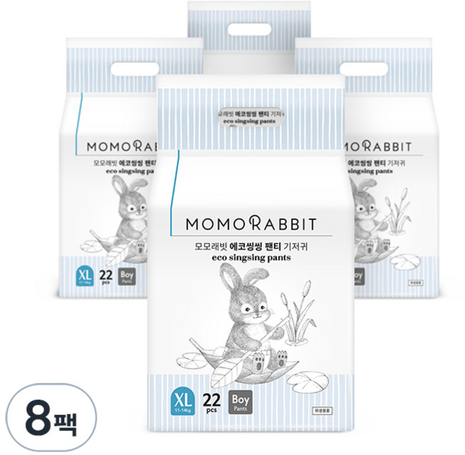 모모래빗 에코씽씽 오리지널 팬티기저귀 남아용, 특대형(XL), 176매