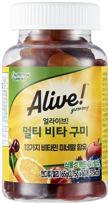 얼라이브 멀티 비타 구미, 60정, 1개 - 쿠팡