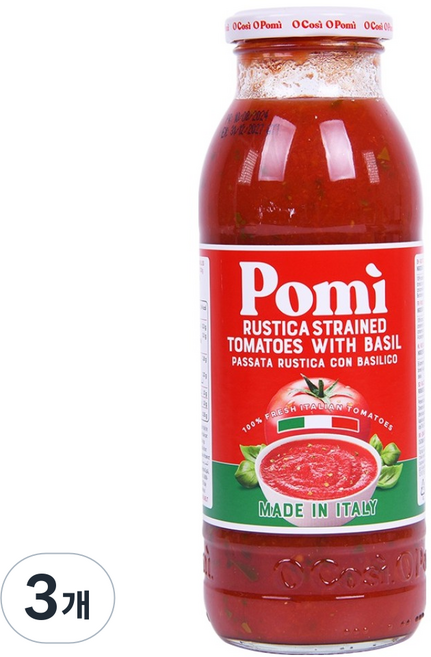 포미 루스티카 스트레인드 토마토 위드 바질, 700g, 3개