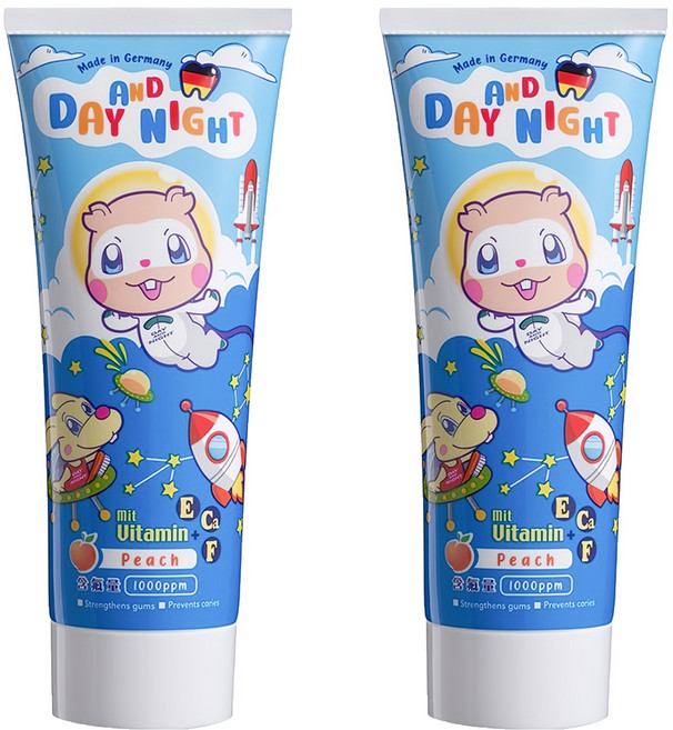 Day and Night 德恩奈 兒童牙膏 水蜜桃/草莓款式隨機, 90g, 2條