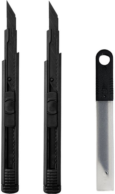 모노페이지 전문가용 다목적 고급 커터칼 2p + 칼날 10p 세트, 혼합색상, 1세트