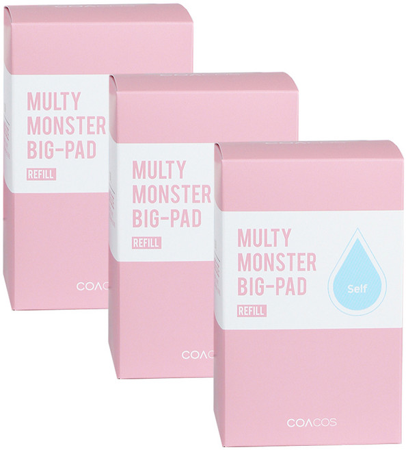 [비건라이프] 코아코스 몬스터 빅 패드 리필 7cm, 105매입, 3개
