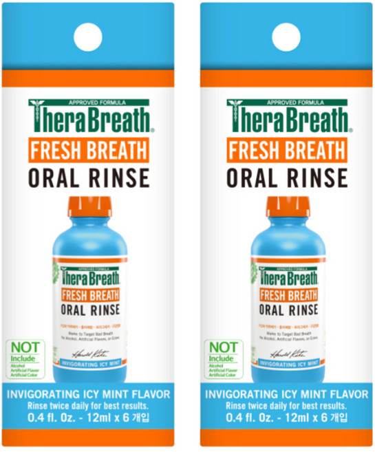 테라브레스 프레시브레스 오랄린스 인비고레이팅 아이시민트 휴대용 구강청결제 12ml x 6p, 2개, 72ml