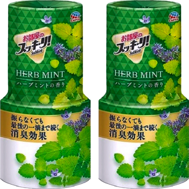 EARTH 地球製藥 室內除臭芳香劑 草本薄荷香, 400ml, 2瓶