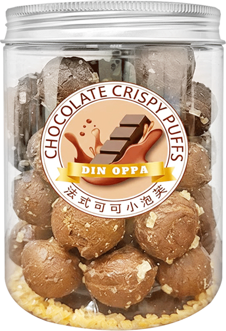 DIN OPPA 法式可可小泡芙, 80g, 1罐