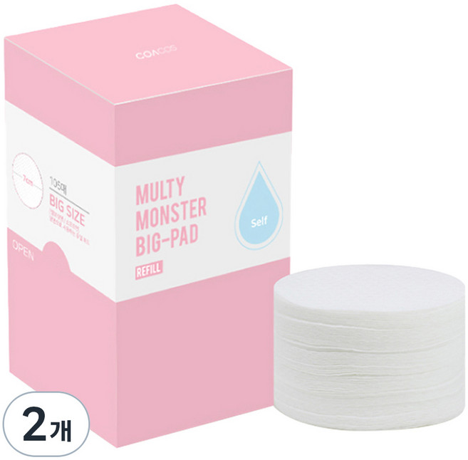 [비건라이프] 코아코스 멀티몬스터 빅 패드 리필 화장솜, 105개입, 2개