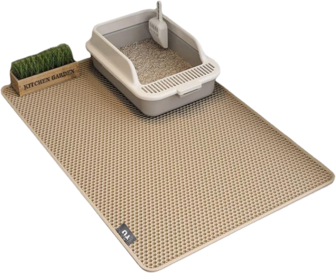 티유 사막화방지 벌집구조 고양이 화장실 모래매트, 베이지, 1개