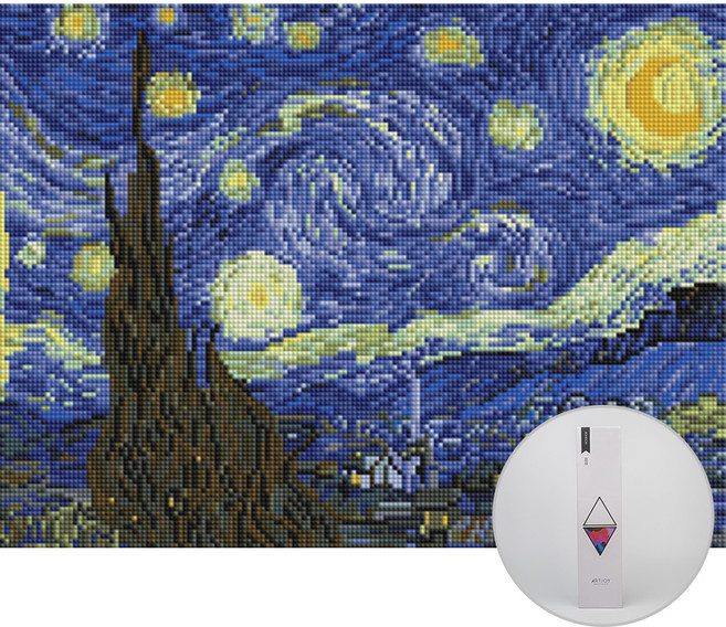 아트조이 DIY 보석십자수 30 x 40 cm, 별이 빛나는 밤에, 1개
