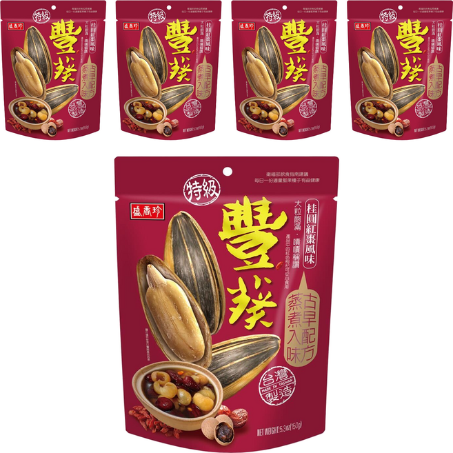盛香珍 豐葵特級香瓜子 桂圓紅棗, 150g, 5個