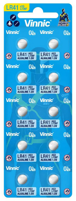 Vinnic 台灣公司貨 AG3/LR41鈕扣電池, 10顆, 1組
