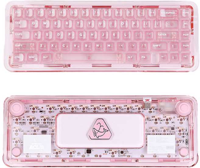 몬스타기어 아쿠아67 유무선 텐키리스 블루투스 키보드, 핑크, AQUA67, 제조사축