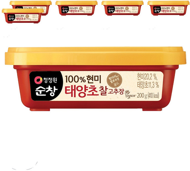 청정원 순창 태양초 찰고추장, 6개, 200g