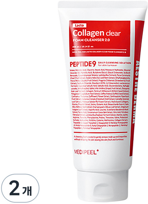 메디필 레드 락토 콜라겐 클리어 폼 클렌저 2.0, 300ml, 2개