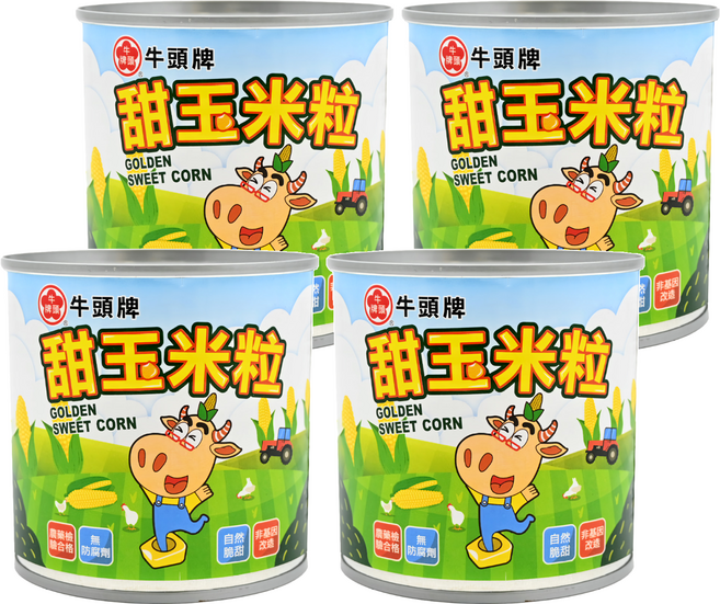 牛頭牌 甜玉米粒, 340g, 4罐