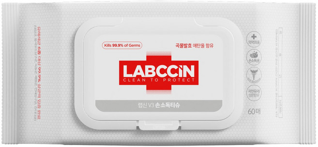랩신 손소독 티슈 캡형, 60개입, 1개