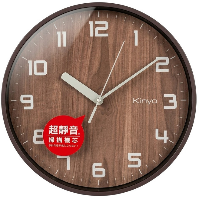 Kinyo 北歐風木紋掛鐘 CL-156 11吋, Brown