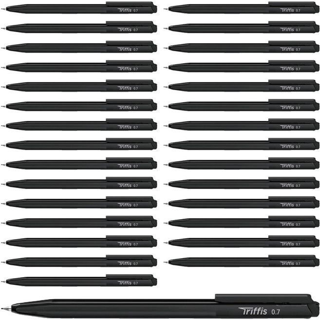 모나미 트리피스 삼각 볼펜 0.7mm, 블랙, 72개