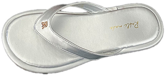 라블 여성용 골드 R 포인트 플립플랍